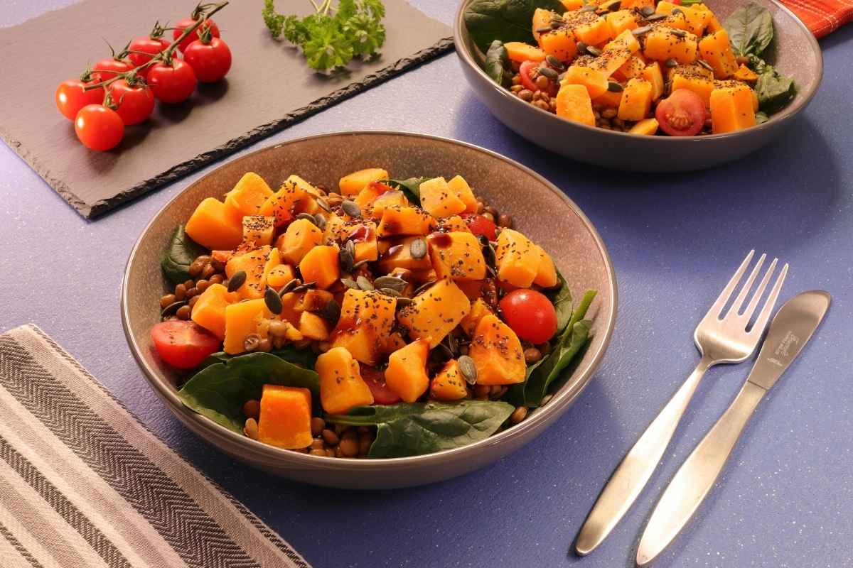 Butternut au four en carrés