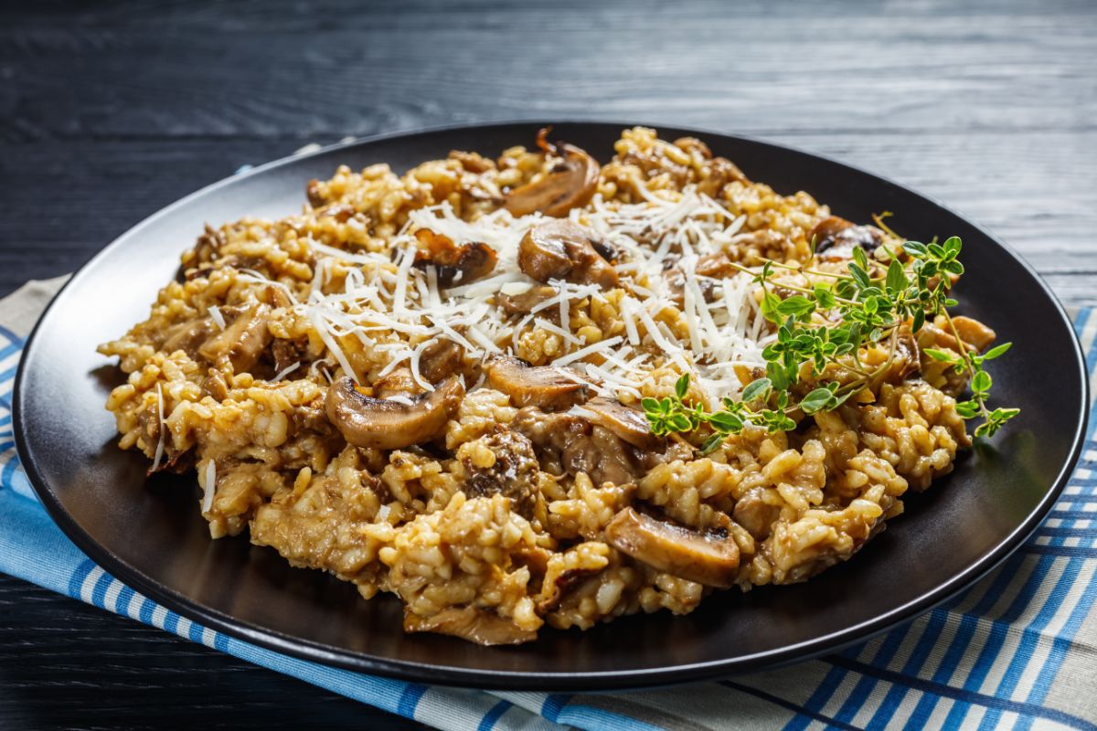 risotto crémeux aux champignons des bois